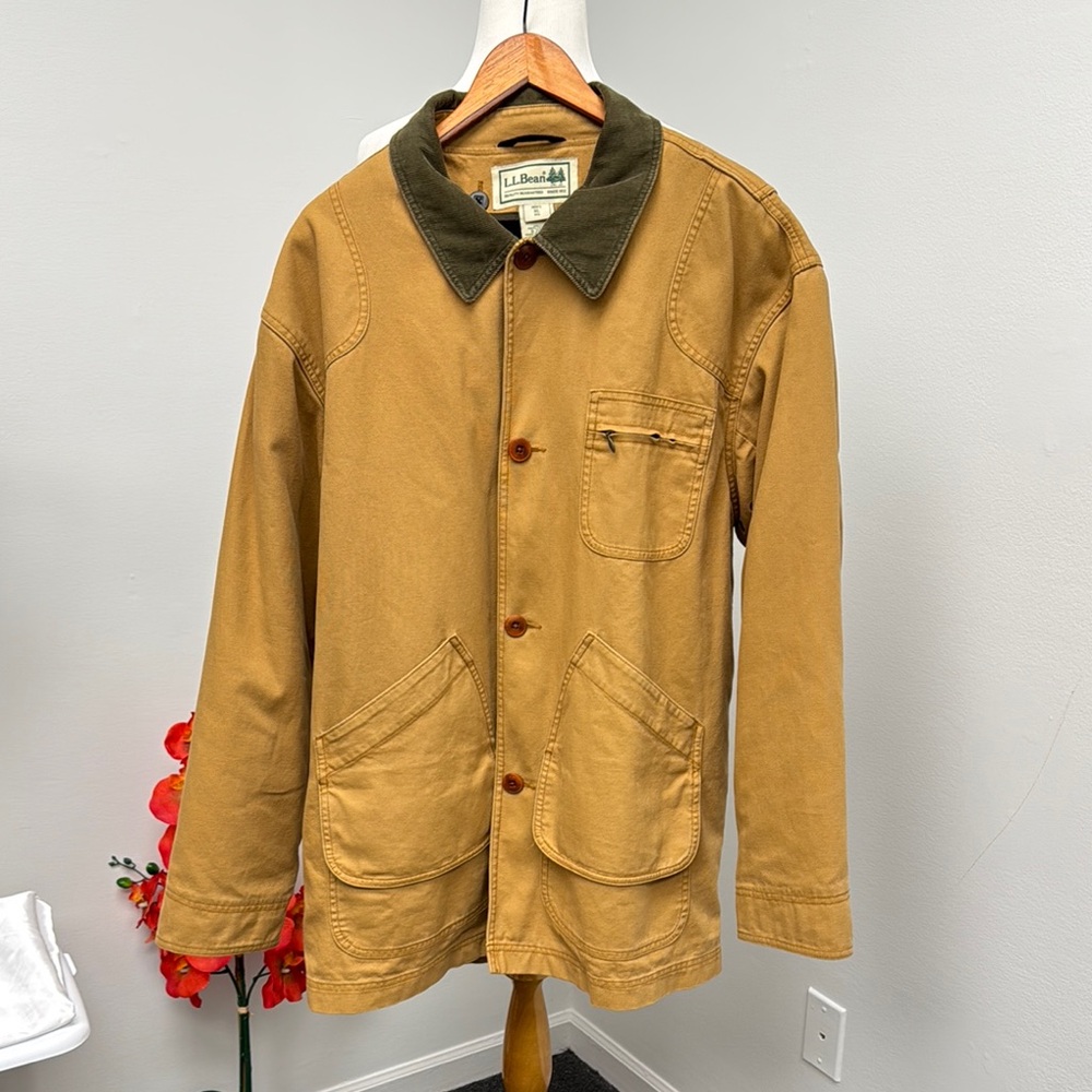 L.L. Bean Brown Jacket with Dark Green Collar